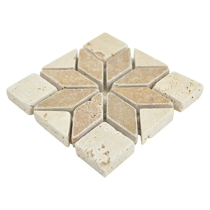 Antikmarmor Dekorfliese Star C5 XND 13025 - 10 x 10 cm, Beige/Braun, Matt