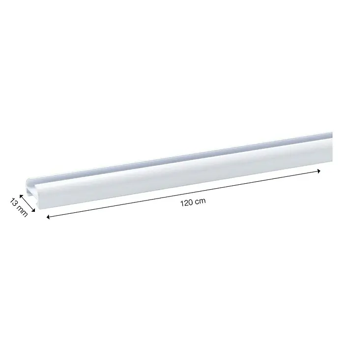 Expo Ambiente Gardinenprofil - Einläufig, Weiß, 120 cm - Vorderansicht