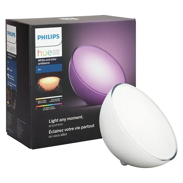 Philips Hue Stolna LED svjetiljka - 6 W, D x Š x V: 15 x 15 x 7,9 cm, Bijele boje, Topla bijela - Pogled s lijeve strane