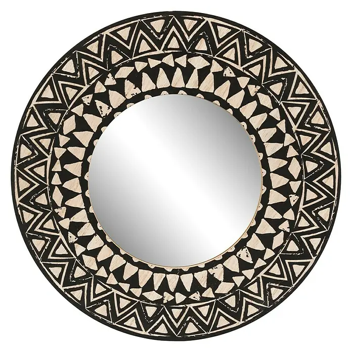 Espejo redondo Ethnique - Diámetro: 40 cm, Negro