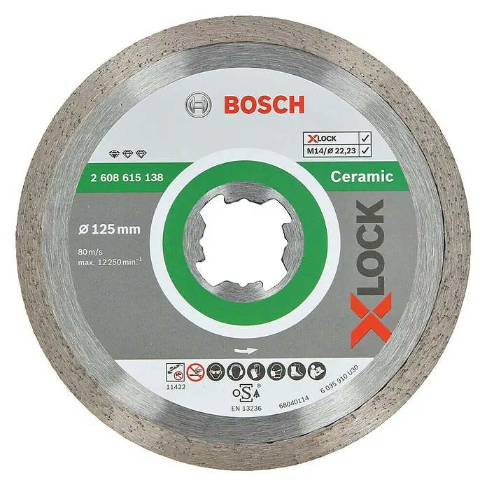 Bosch Professional X-Lock Diamant-Trennscheibe X-Lock Standard for Ceramic - Durchmesser Scheibe: 125 mm, Geeignet für: Keramik - Vorderansicht