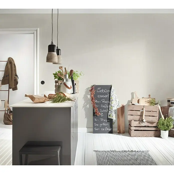 AS Creation Hygge Vliestapete - Hellbeige, Uni, 10,05 x 0,53 m - Stimmungsaufnahme