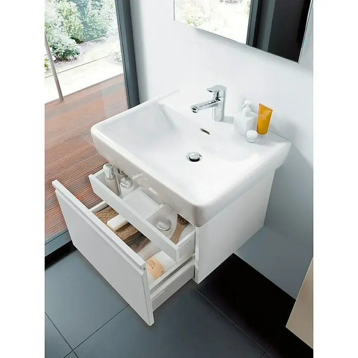 Laufen Pro Waschbecken - B x L: 480 x 650 mm, Hahnloch: Mitte, Mit Überlauf, Weiß