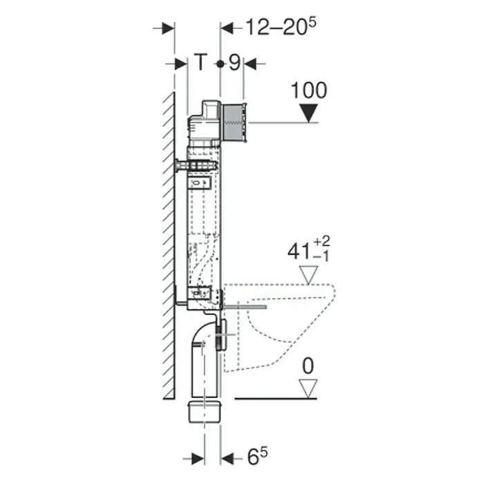 Geberit Kombifix WC-Vorwandelement - Unterputz, Geeignet für: Wand-WCs