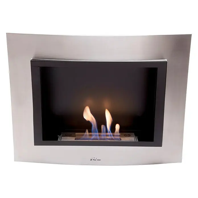 Purline Chimenea de bioetanol Thea - L x An x Al: 14 x 63,5 x 48 cm, Acero inoxidable/Negro