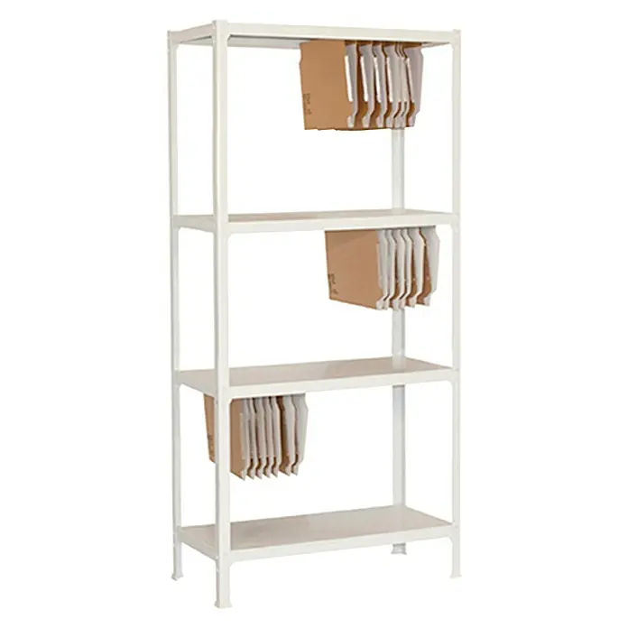 Simonrack Simonhome Estantería metálica Fileclick Plus - L x An x Al: 36 x 100 x 160 cm, Capacidad de carga: 100 kg/balda, Número de baldas: 4 ud., Blanco