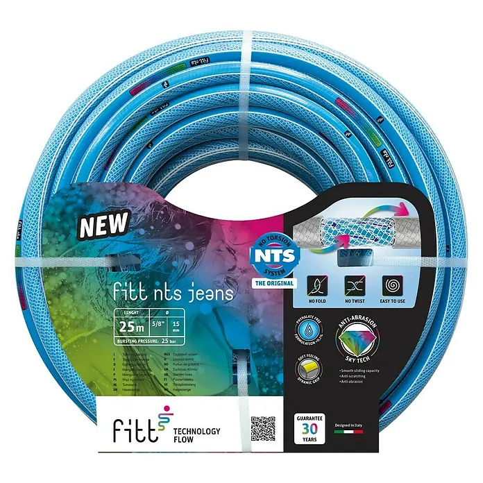 Fitt Manguera para jardín Jeans NTS Skytech - Largo: 25 m, Diámetro tubo flexible: 15 mm