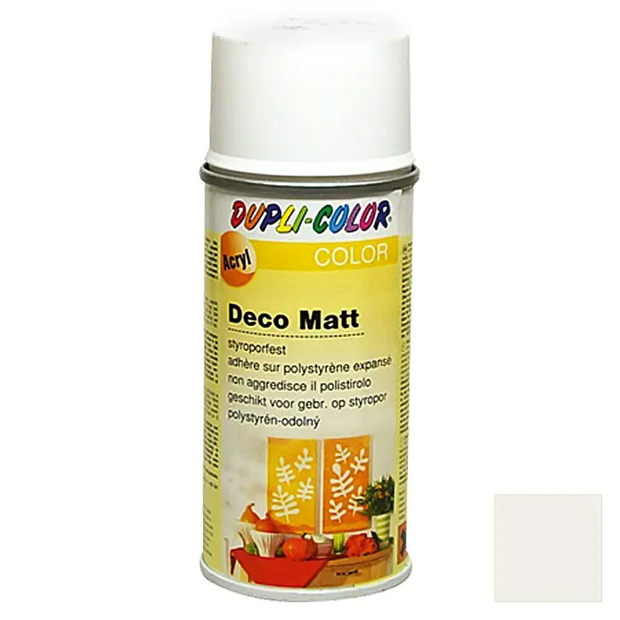 Dupli-Color Deco Mat Acrylspuitlak Wit - Wit, 150 ml, Mat - Vooraanzicht