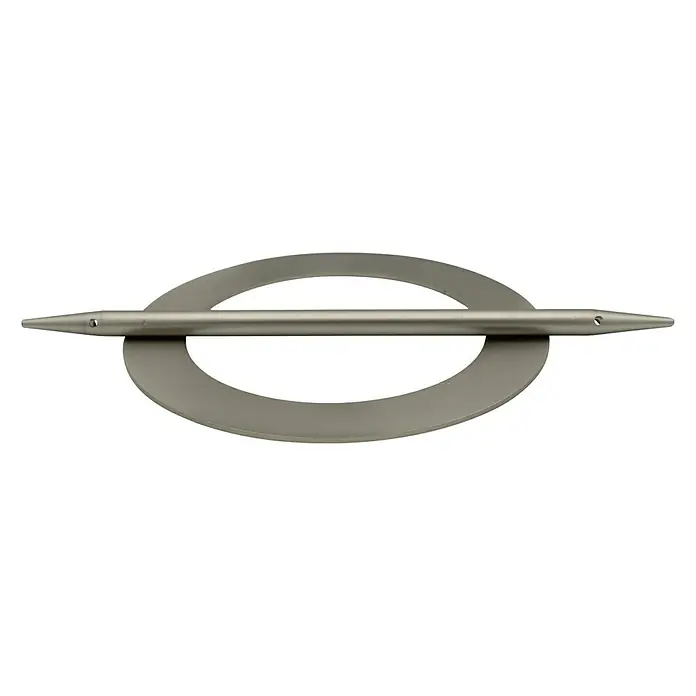 Expo Ambiente Raffspange Oval - 1 Stk., Edelstahloptik - Vorderansicht