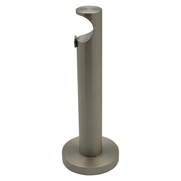 Expo Ambiente Träger Turn - Edelstahloptik, Geeignet für: Gardinenstangen Ø 20 mm, 13,4 cm - Vorderansicht