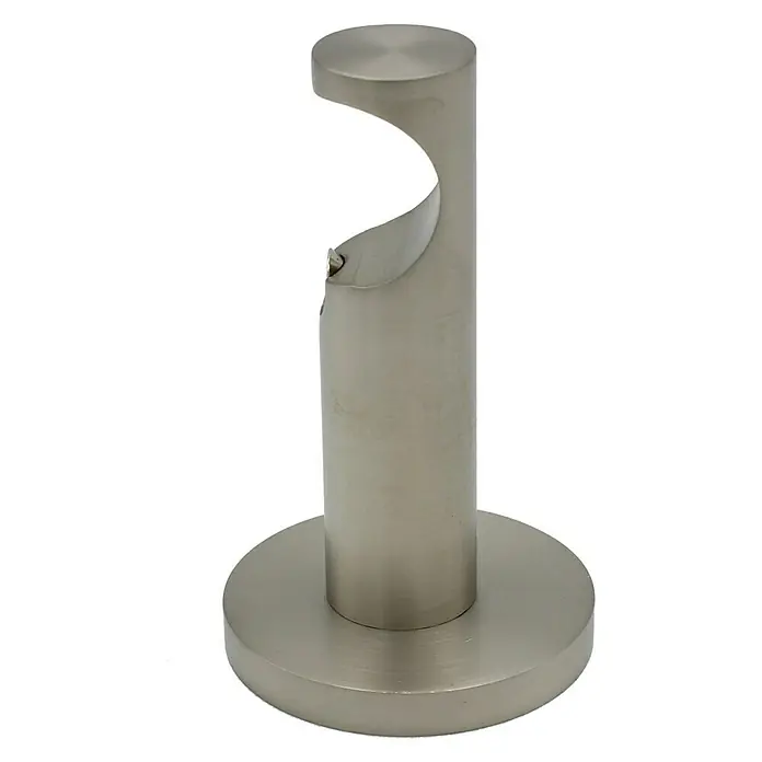 Expo Ambiente Steun Max - Rvs-look, Geschikt voor: Gordijnroedes Ø 28 mm, 8 cm - Vooraanzicht