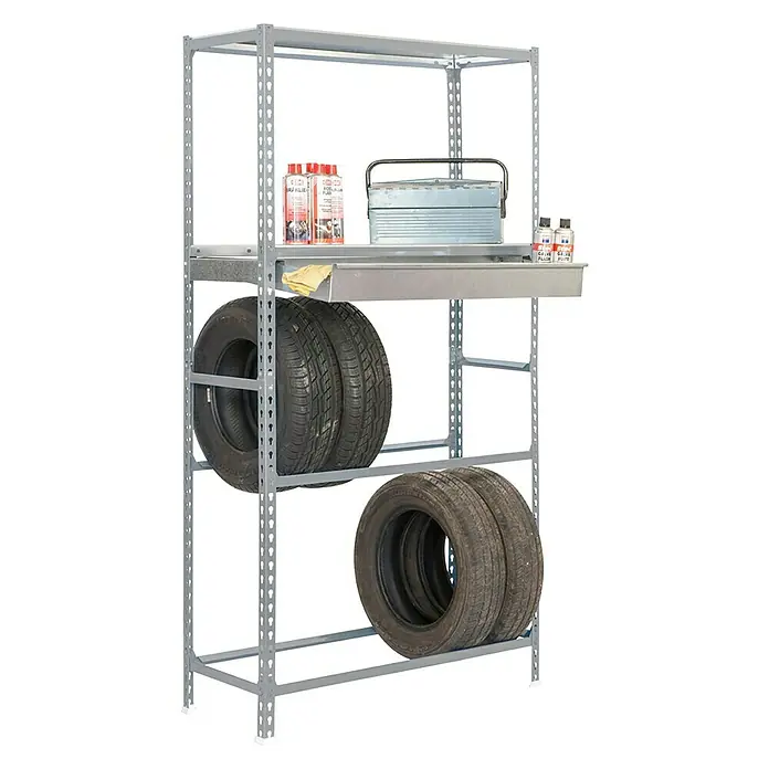 Simonrack Simongarage Estantería para neumáticos Box Plus - L x An x Al: 40 x 100 x 200 cm, Capacidad de carga: 200 kg/balda, Número de baldas: 4 ud., Gris