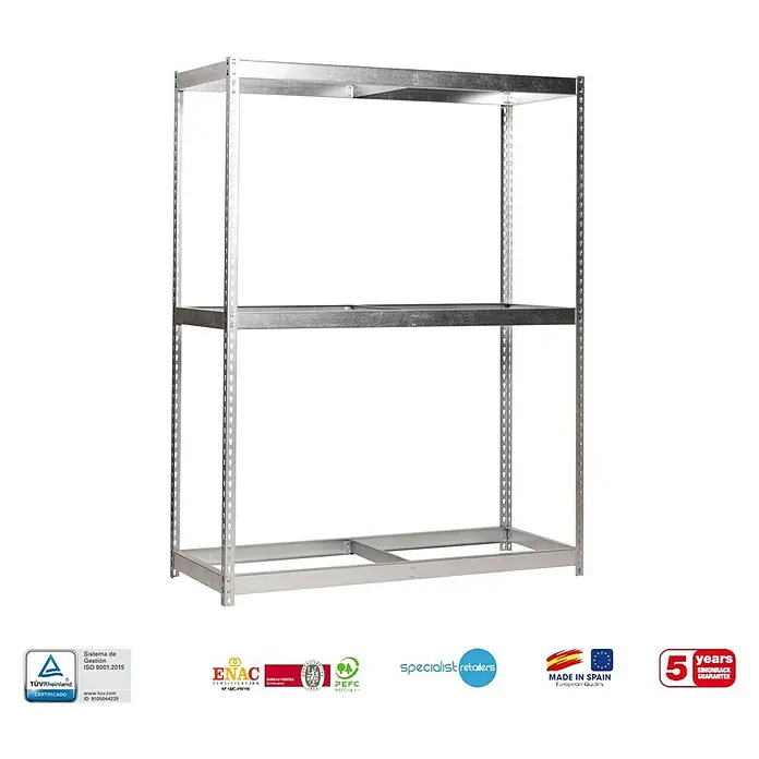 Simonrack Simonforte Estructura de estantería - L x An x Al: 60 x 150 x 200 cm, Capacidad de carga: 600 kg/balda, Número de baldas: 3 ud., Galvanizado