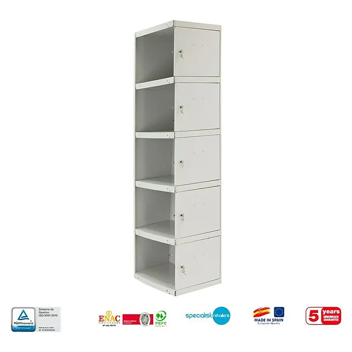 Simonrack Simonlocker Taquilla Prof. Adicional Desmontada - 50 x 40 x 180 cm, Número de puertas: 5 ud.