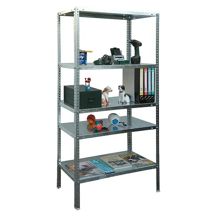 Simonrack Comfort Estantería metálica - L x An x Al: 40 x 90 x 180 cm, Capacidad de carga: 100 kg/balda, Número de baldas: 5 ud., Atornillado, Galvanizado