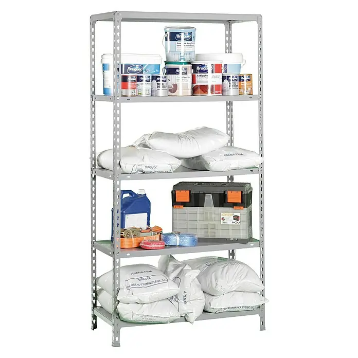Simonrack Simonclick Estantería metálica Ecoclick - L x An x Al: 40 x 90 x 180 cm, Capacidad de carga: 150 kg/balda, Número de baldas: 5 ud., Inserción, Galvanizado
