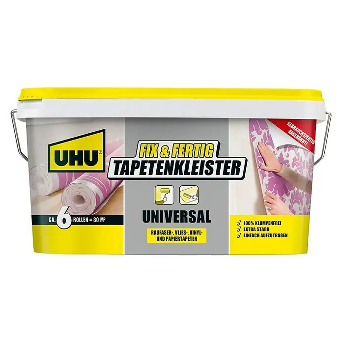 UHU Tapetenkleister Fix & Fertig - Gebrauchsfertig in ca. 5 min, 5 kg
