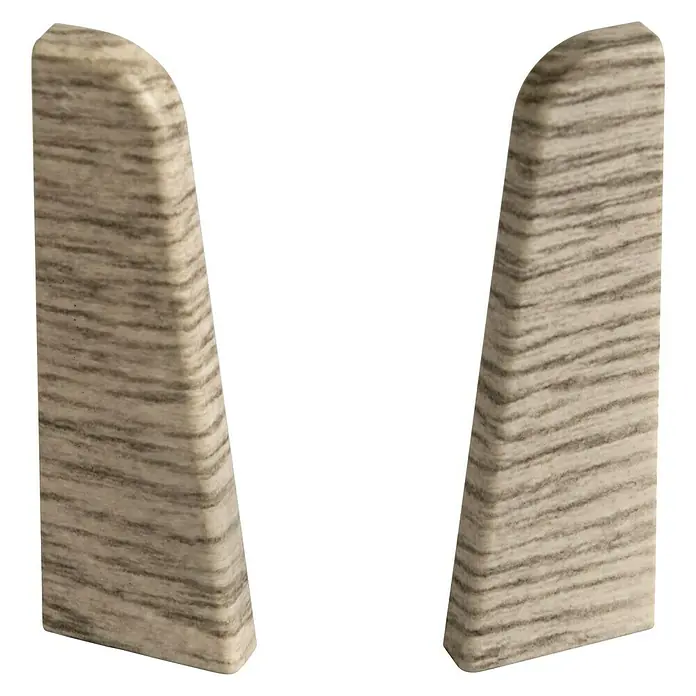 Egger Endkappe - Eiche Hellgrau, 2 Stk., Passend für: Egger Sockelleisten 17 x 60 mm - Vorderansicht