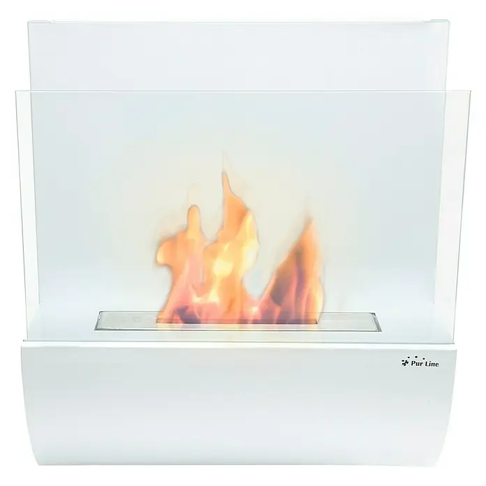 Purline Chimenea de bioetanol Eos - L x An x Al: 17 x 45 x 50 cm, Blanco