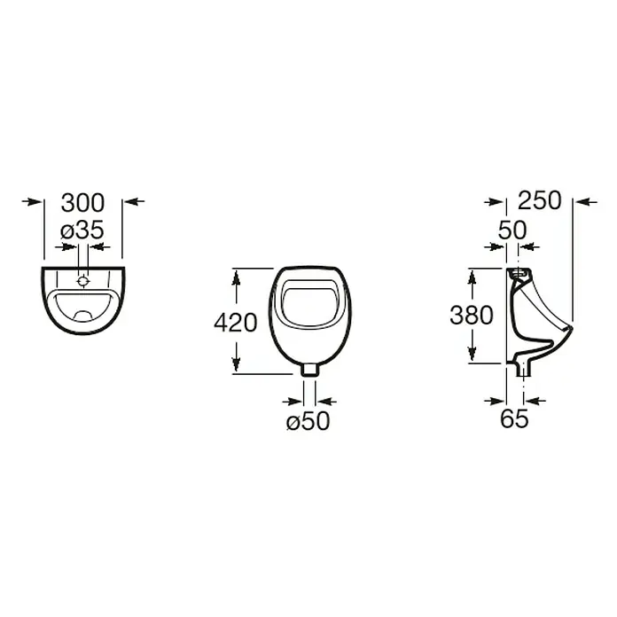 Roca Urinario pack Mini - L x An: 300 x 350 mm