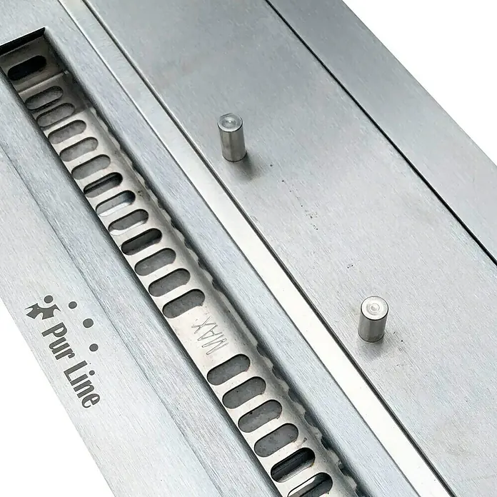 Purline Bloque de combustión F9645 - L x An x Al: 15 x 45 x 8 cm, Acero inoxidable