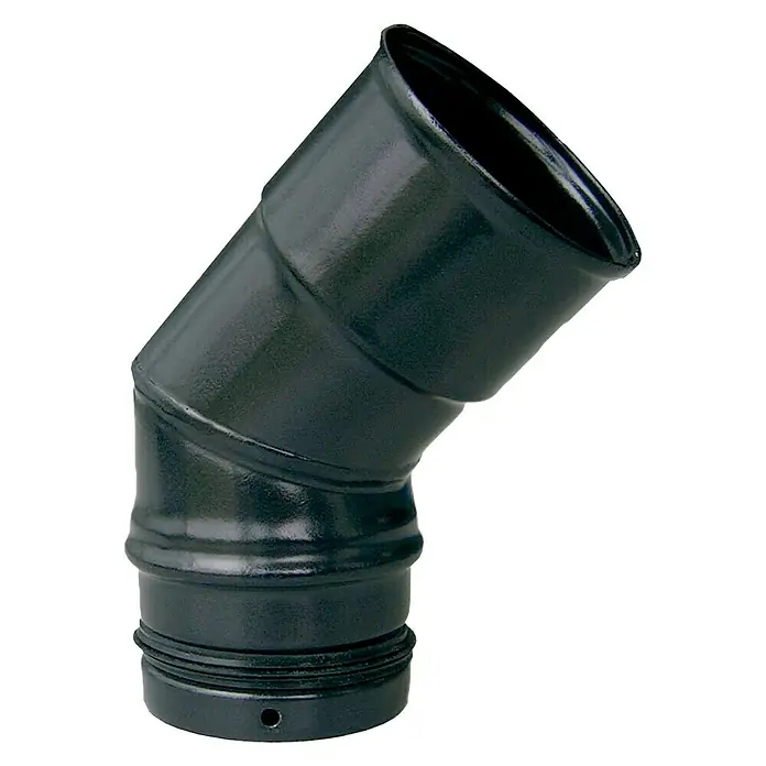 Codo para tubos - 80 mm, 45 °, Esmaltado, Negro