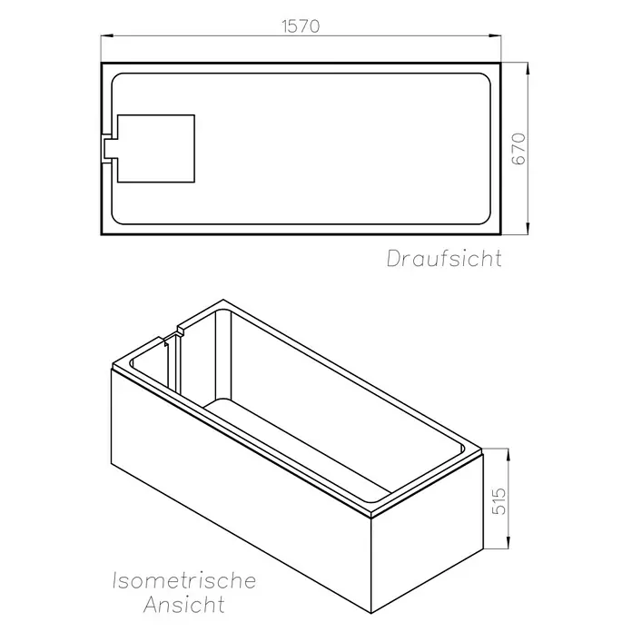 Ottofond Badewannenträger Colombo - Passend für: Badewanne Colombo 160 x 70 cm