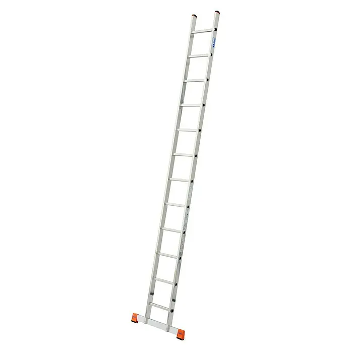 Krause Monto Sprossen-Anlegeleiter Sibilo - 12 Sprossen, Arbeitshöhe: 4,4 m, Aluminium - Linke Seitenansicht