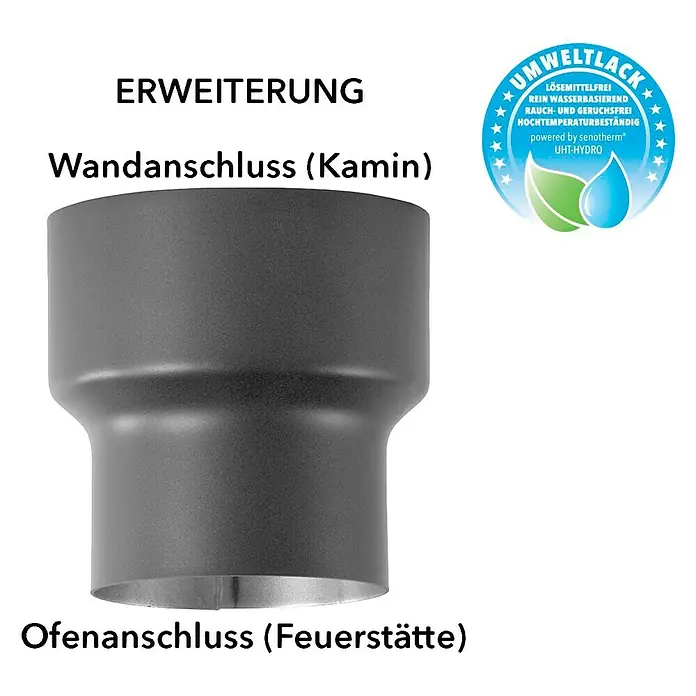 Bertrams Ofenrohrerweiterung - Durchmesser: 150 mm - 180 mm, Senotherm lackiert, Gussgrau
