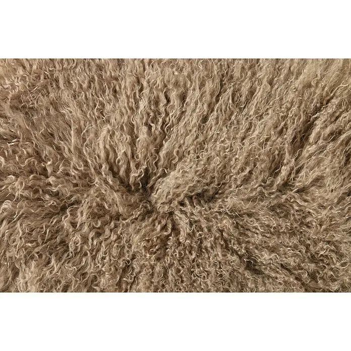 Esbeco Deko-Tibetschaffell - Taupe, 100 x 70 cm, 100 % Echtfell - Detailaufnahme