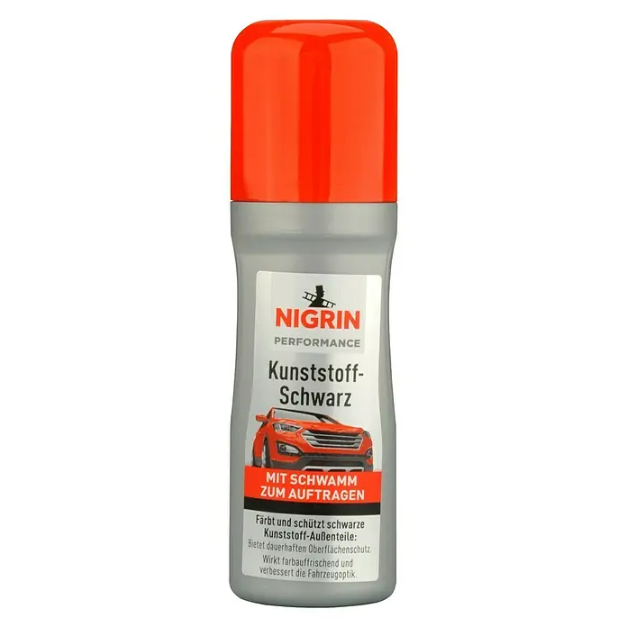 Nigrin Performance Kunststoff-Reiniger Schwarz - Inhalt: 75 ml, Geeignet für: Autolacke - Vorderansicht