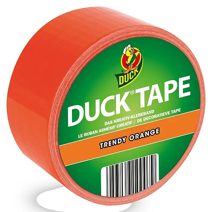 Duck Tape Kreativklebeband - Trendy Orange, 9,1 m x 48 mm - Linke Seitenansicht