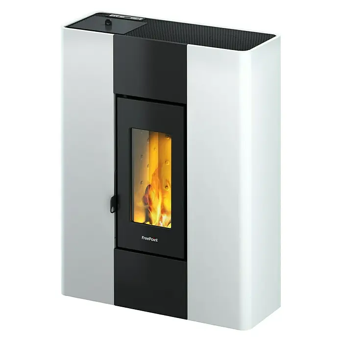 FreePoint Estufa de pellets Roxy - 7,8 kW, Volumen de calefacción: 168 m³, Blanco