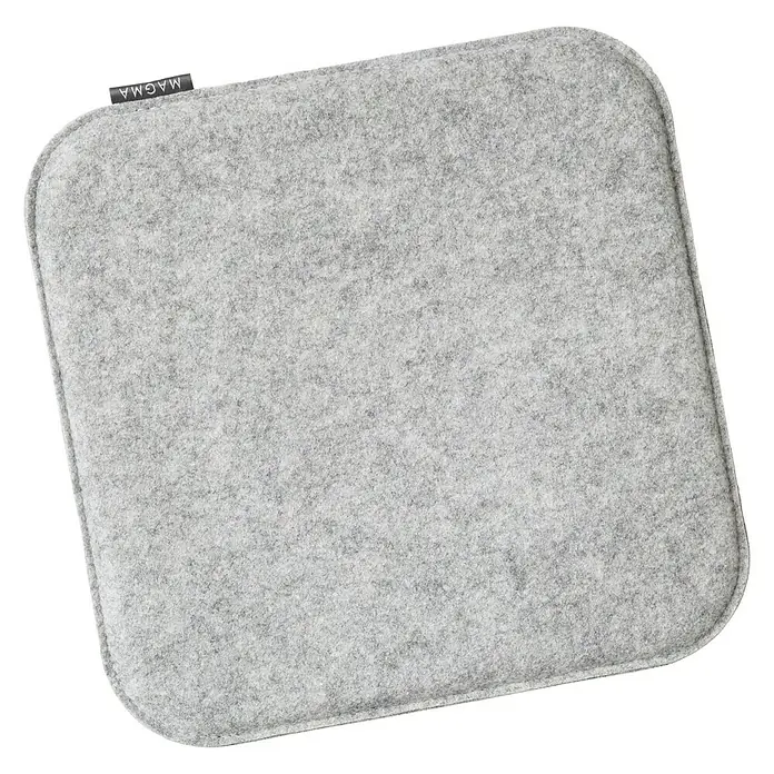 Sitzkissen Carl - L x B x H: 35 x 35 x 2 cm, Hellgrau, 100 % Polyester