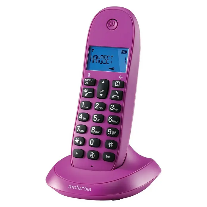 Motorola Teléfono inalámbrico C1001 - Funciones: Rellamada, Violeta