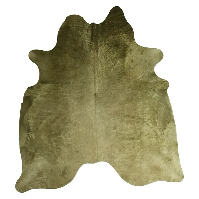 Esbeco Decoratieve koeienhuid - Groen, 100 % echt bont, Oppervlakte ca.: 3 m² - 4 m² - Top-down weergave