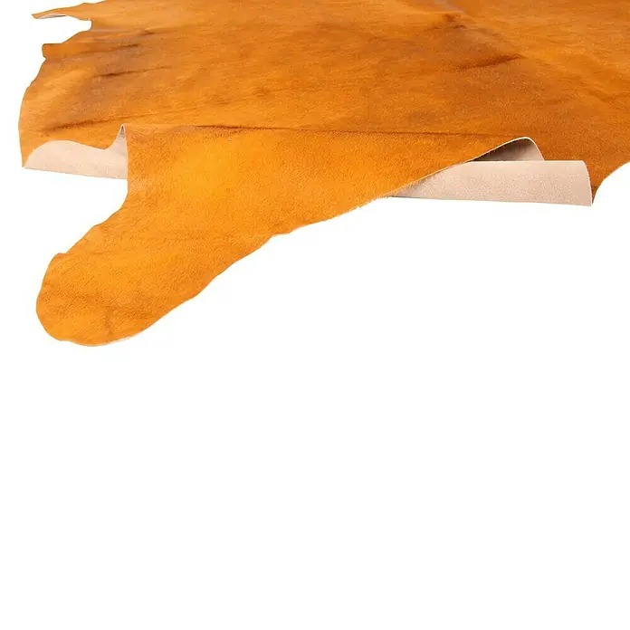 Esbeco Deko-Kuhfell - Gelb, 100 % Echtfell, Fläche ca.: 3 m² - 4 m² - Detailaufnahme