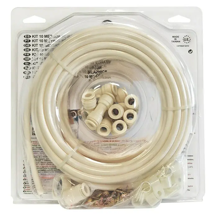 Set de nebulización kit con programador - Longitud del tubo: 10 m, Programador, Presión de funcionamiento: 3 bar - 8 bar, 54 pzs.