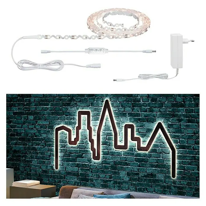 Paulmann Tira LED Set básico FlexLED 3D - 5 m, Color de luz: Blanco cálido, 10,5 W