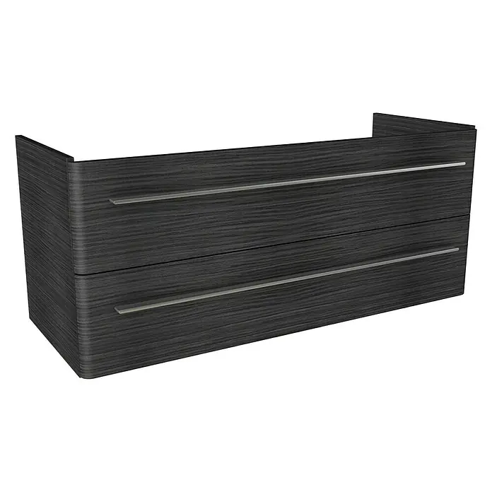 Modern 3.0 Waschtischunterschrank - 116 x 49 x 48,7 cm, 2 Schubkästen, Darkoak, Matt - Linke Seitenansicht