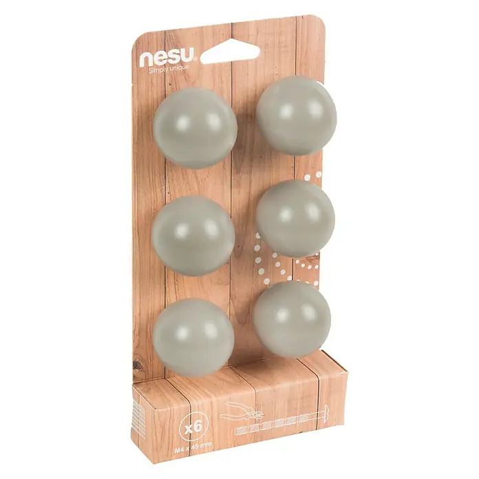 Nesu Pomo para muebles 445GR2 6 uds. - Ø x Al: 40 x 37 mm, Madera
