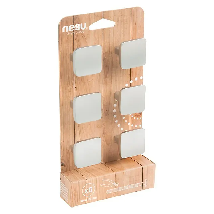 Nesu Set de tiradores para muebles 815517 6 uds. - L x An x Al: 3,2 x 3,2 x 2,1 cm