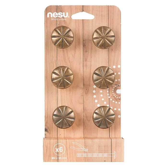 Nesu Set de pomos para muebles 2600C 6 uds. - 6 pzs., Ø x Al: 31 x 21 mm, Acero