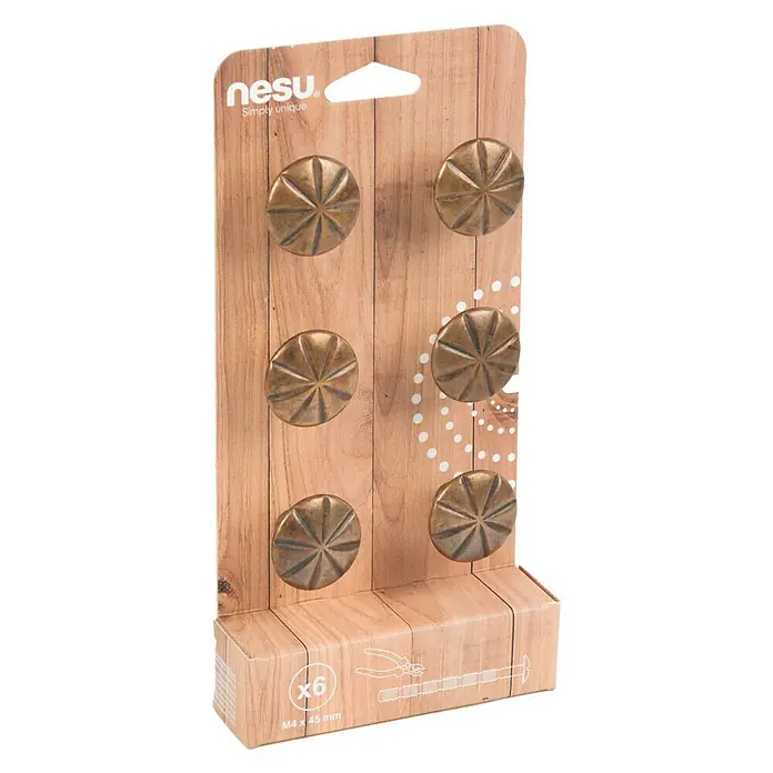 Nesu Set de pomos para muebles 2600C 6 uds. - 6 pzs., Ø x Al: 31 x 21 mm, Acero
