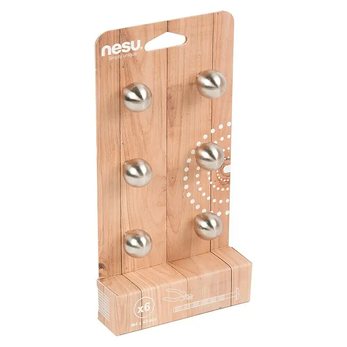 Nesu Set de pomos para muebles 17216 6 uds. - 6 pzs., Ø x Al: 20 x 21 mm, Acero