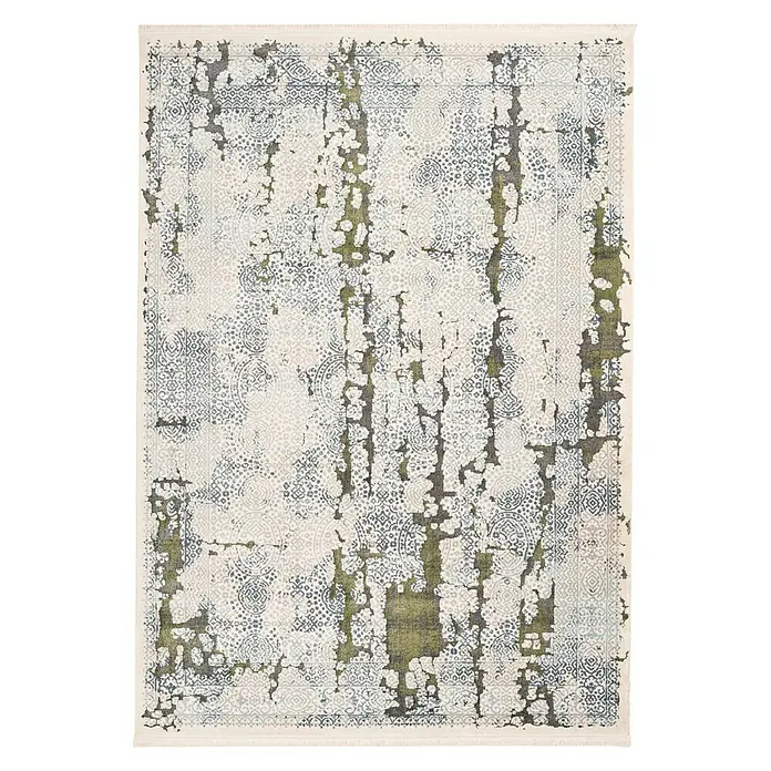 Kayoom Kurzflorteppich Palace II - Grau/Grün, 170 x 120 cm, 100 % Polypropylen - Ansicht von oben