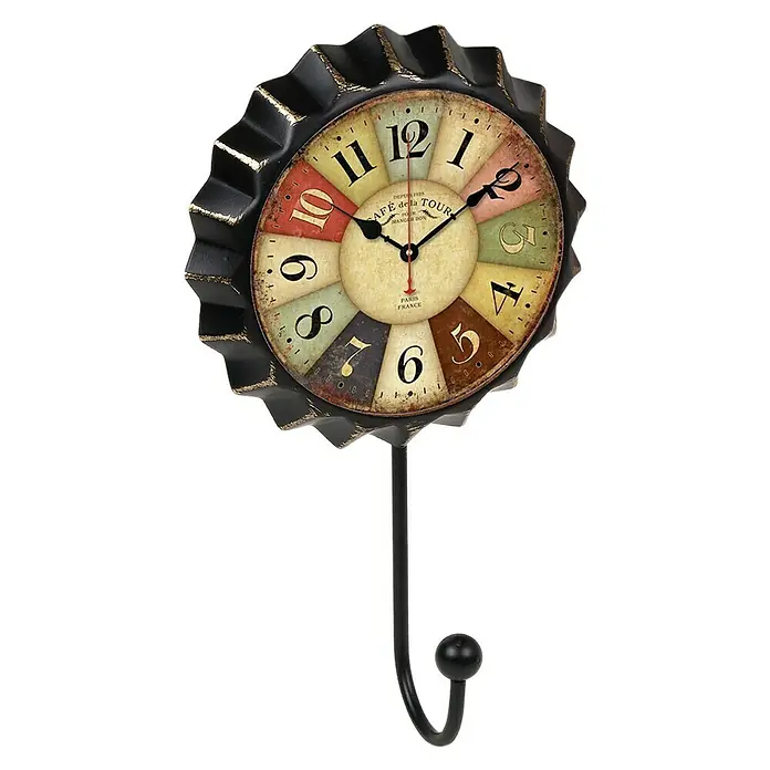 Nesu Garderobenhaken Uhr Farben - L x B x H: 190 x 110 x 45 mm, Anzahl Haken: 1 Stk. - Vorderansicht