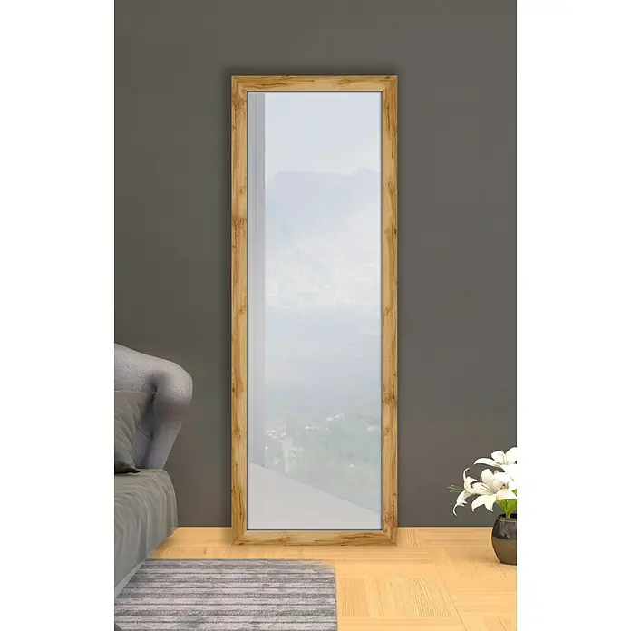 Espejo Madera natural - 49 x 139 cm, Roble
