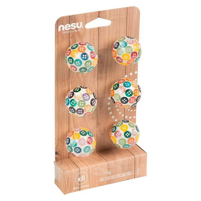 Nesu Set de pomos para muebles Nácar 6 uds. - 6 pzs., Ø x Al: 33 x 33 mm