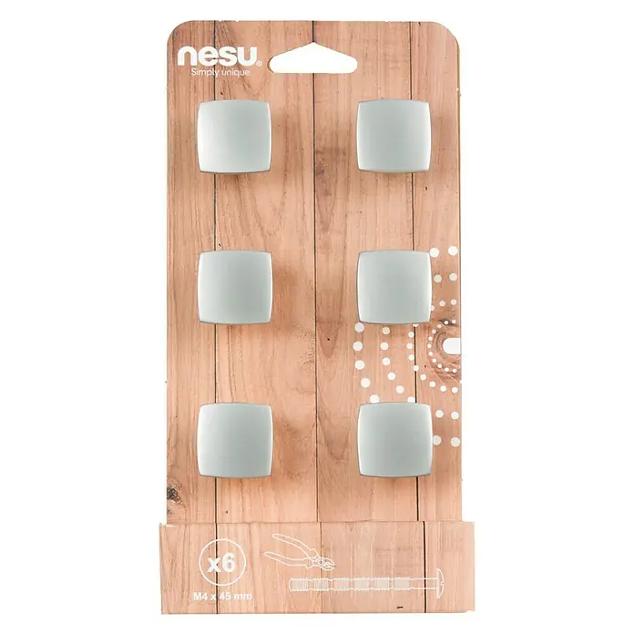 Nesu Set de tiradores para muebles B6-28717-1 - L x An x Al: 2,5 x 2,5 x 1,9 cm, Acero, Cromado